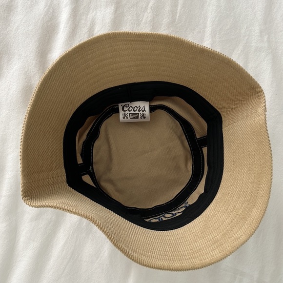 Coors Banquet Bucket Hat Beach Corduroy Classic Beer Tan Beige One Size NWT - Picture 3 of 4